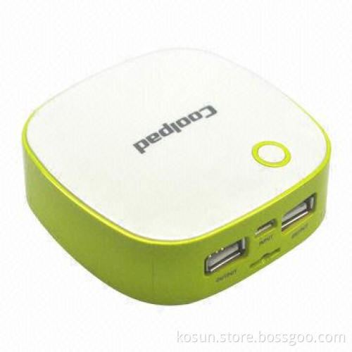 Portable Power Bank, 6,000mA Polymer Battery Capacity